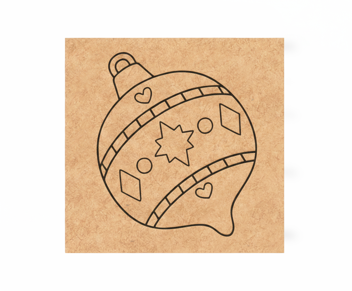 MDF Christmas Ornament Festival Canvas DIY Painting Board with heart and star pattern