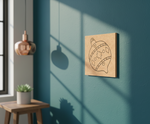 MDF Christmas Ornament Festival Canvas DIY Painting Board with heart and star pattern, mounted on wall, mounted on wall