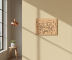 MDF Festival Canvas DIY Raksha Bandhan Painting Board showing brother sister illustration for kids craft and festive art project, mounted on wall
