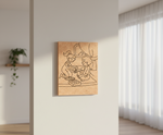 MDF Festival Canvas DIY Bhai Dooj Painting Board showing brother sister illustration for kids craft and festive art project, mounted on pillar