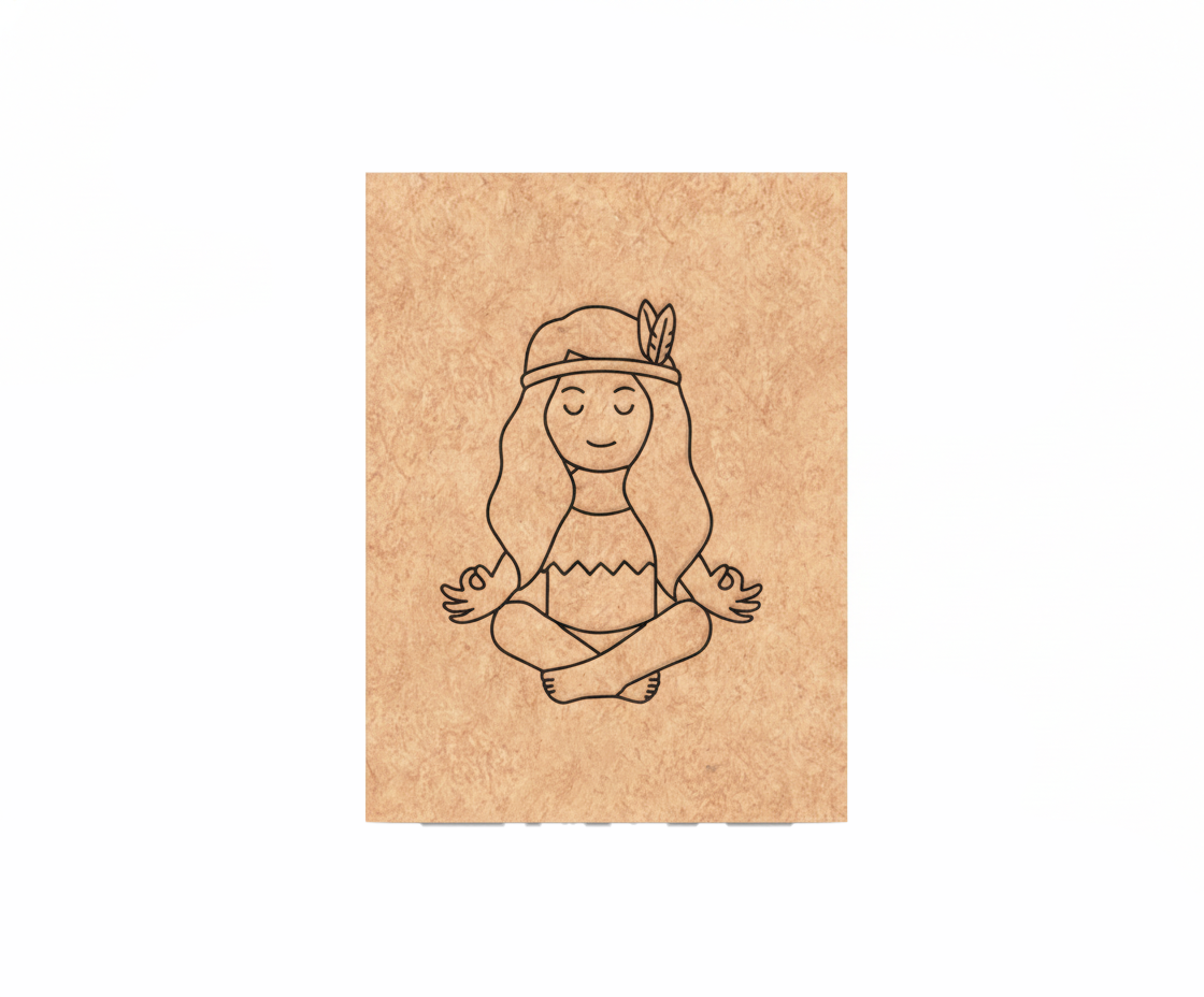 MDF Yoga Girl Festival Canvas DIY Painting Board with meditating girl design for mindful craft