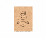 MDF Yoga Girl Festival Canvas DIY Painting Board with meditating girl design for mindful craft