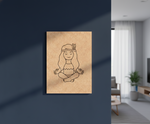 MDF Yoga Girl Festival Canvas DIY Painting Board with meditating girl design for mindful craft, mounted on wall