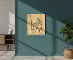 MDF Mother Child Festival Canvas DIY Painting Board showing mother and child, mounted on wall