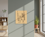 MDF Mother Child Festival Canvas DIY Painting Board showing mother and child, mounted on wall