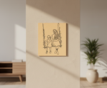 MDF Mother Child Festival Canvas DIY Painting Board showing mother and child, mounted on pillar