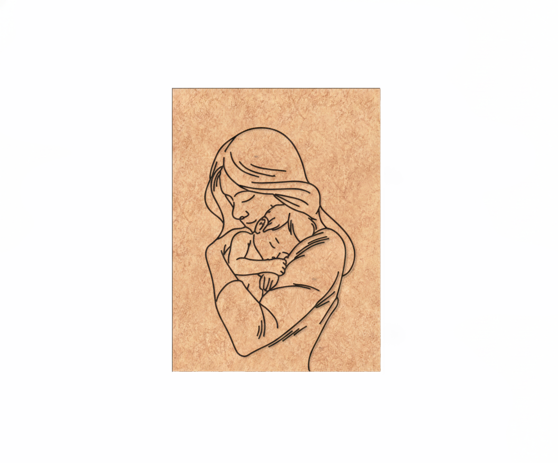 MDF Mother Love Festival Canvas DIY Painting Board showing mother holding baby illustration for emotional art