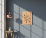 MDF Mother Love Festival Canvas DIY Painting Board showing mother holding baby illustration for emotional art, mounted on wall
