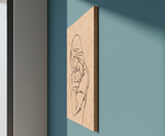 MDF Mother Love Festival Canvas DIY Painting Board showing mother holding baby illustration for emotional art, mounted on wall show by side angle