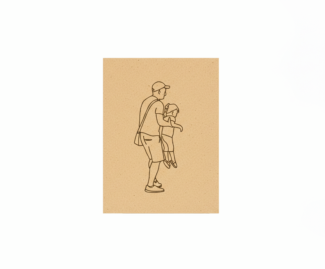 MDF Father Child Festival Canvas DIY Painting Board showing father carrying child illustration for emotional art