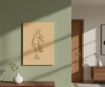 MDF Father Child Festival Canvas DIY Painting Board showing father carrying child illustration for emotional art, mounted on wall