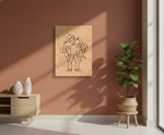 MDF Father Kids Festival Canvas DIY Painting Board showing happy father with two children illustration for kids, mounted on wall
