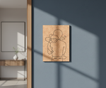 MDF Father Daughter Festival Canvas DIY Painting Board showing father hugging daughter illustration for emotional art, mounted on wall
