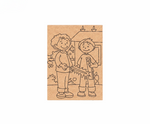 MDF Diwali Kids Festival Canvas DIY Painting Board showing two children with Diwali decoration illustration for kids