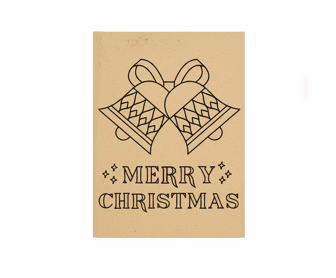 MDF Merry Christmas Festival Canvas DIY Painting Board with bells and text design for kids craft and festive home decor