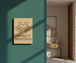 MDF Merry Christmas Festival Canvas DIY Painting Board with bells and text design for kids craft and festive home decor, mounted on wall