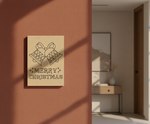 MDF Merry Christmas Festival Canvas DIY Painting Board with bells and text design for kids craft and festive home decor, mounted on wall