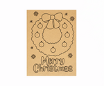 MDF Merry Christmas Wreath Festival Canvas DIY Painting Board with wreath, ornaments and text design for kids craft