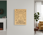 MDF Merry Christmas Wreath Festival Canvas DIY Painting Board with wreath, ornaments and text design for kids craft, mounted on wall