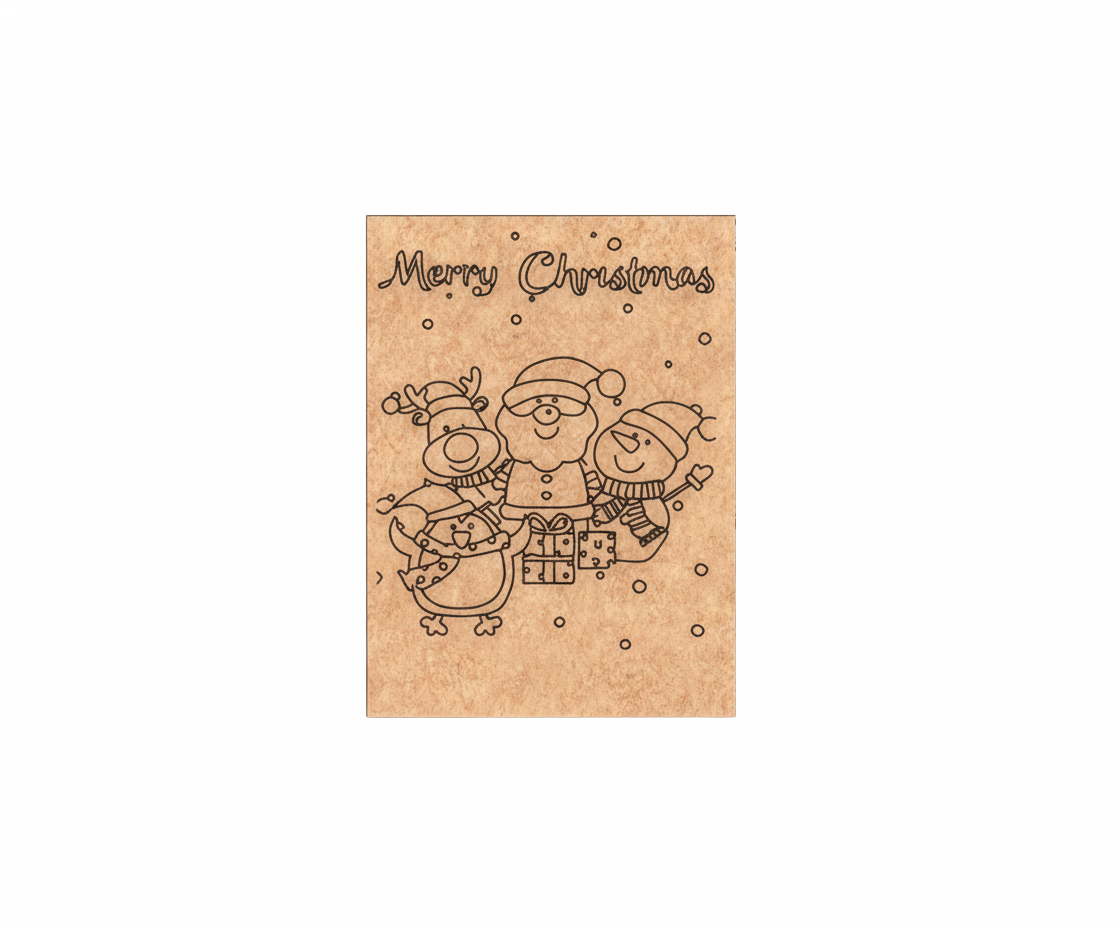 MDF Merry Christmas Kids Festival Canvas DIY Painting Board with Santa, snowman and reindeer design for kids craft
