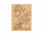MDF Snowman Kids Festival Canvas DIY Painting Board with cute snowman design for kids craft and Christmas art project