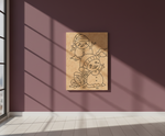 MDF Snowman Kids Festival Canvas DIY Painting Board with cute snowman design for kids craft and Christmas art project, mounted on wall