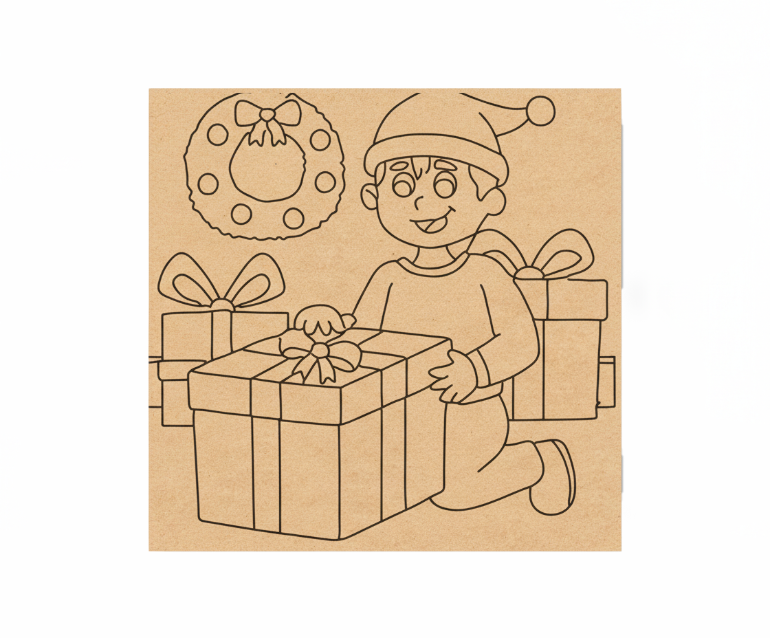 MDF Christmas Gift Boy Festival Canvas DIY Painting Board for kids Christmas craft and festive art activity