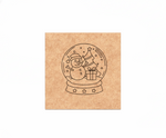 MDF Christmas Snow Globe Festival Canvas DIY Painting Board featuring snowman, Christmas tree and gift for kids