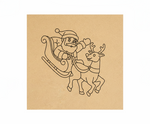 MDF Santa Sleigh Christmas Festival Canvas DIY Painting Board featuring Santa Claus and reindeer for kids craft and festive decoration