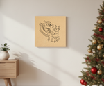 MDF Santa Sleigh Christmas Festival Canvas DIY Painting Board featuring Santa Claus and reindeer for kids craft and festive decoration, mounted on wall