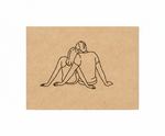 MDF Valentine Couple Love Festival Canvas DIY Painting Board featuring romantic couple line art for DIY craft