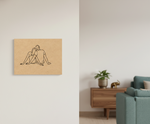 MDF Valentine Couple Love Festival Canvas DIY Painting Board featuring romantic couple line art for DIY craft, mounted on wall