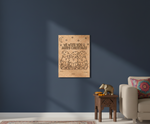 MDF Christmas Carol Festival Canvas DIY Painting Board with gnomes and We Wish You A Merry Christmas text for festive craft, mounted on wall