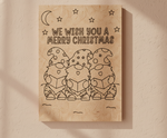 MDF Christmas Carol Festival Canvas DIY Painting Board with gnomes and We Wish You A Merry Christmas text for festive craft, mounted on wall