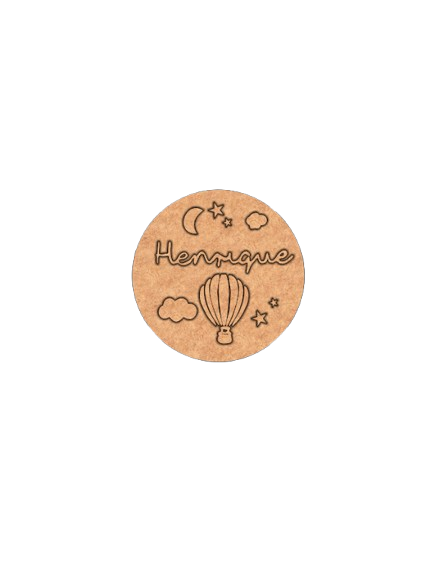 DIY MDF Kids’ Name Plate with Hot Air Balloon Engraving – Unpainted Version