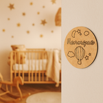 DIY MDF Kids’ Name Plate with Hot Air Balloon Engraving – Unpainted Version.