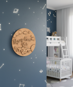 Unpainted MDF DIY Kids Name Plate airplane design – customizable with name.