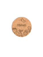 DIY Floral Garden MDF Name Plate with Engraved Butterfly & Flowers – uncoloured
