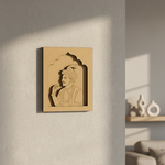 Unpainted Royal King Portrait MDF Wall Hanging DIY craft base – pre-marked engraved design for painting and art projects.