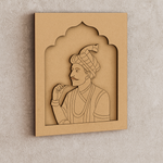 Unpainted Royal King Portrait MDF Wall Hanging DIY craft base – pre-marked engraved design for painting and art projects.