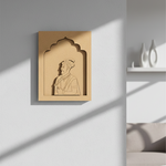 Mughal emperor MDF wall art with floral detailing and royal attire, perfect for wall décor.