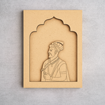 Mughal emperor MDF wall art with floral detailing and royal attire, perfect for wall décor.