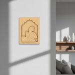 Unfinished MDF craft base wall hanging with Rajasthani lady design – DIY art piece for painting and decoration.