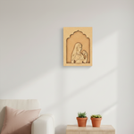 Plain MDF craft base with engraved Rajasthani woman design, ready for DIY painting.