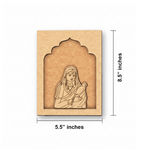 Traditional Rajasthani lady wall hanging with pigeon on green MDF base unpainted.