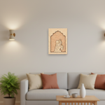 Ethnic MDF wall hanging of Rajasthani lady in dancing pose – traditional home décor unpainted.