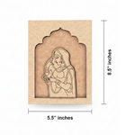 Traditional Indian wall art of woman holding white bird – cultural MDF décor piece unpainted.