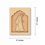 Unpainted MDF base of a traditional Indian woman in sari, ideal for DIY painting and craft décor.