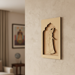 Unpainted MDF base of a traditional Indian woman in sari, ideal for DIY painting and craft décor.