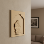 Unfinished MDF base with engraved traditional Indian woman design, perfect for DIY craft and home décor.